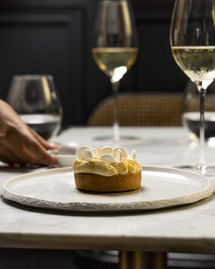 Recipe: Date and yogurt tart with sesame ice cream